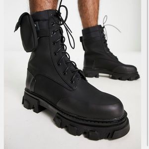ASOS lightweight lace up boots with removable pocket.